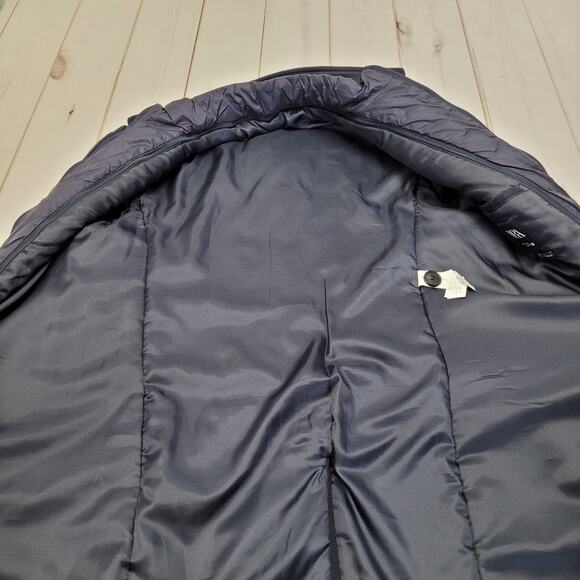 Zara Man navy blue tailored pea coat trench jacket full zip high collar - Picture 12 of 15